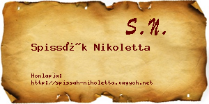 Spissák Nikoletta névjegykártya